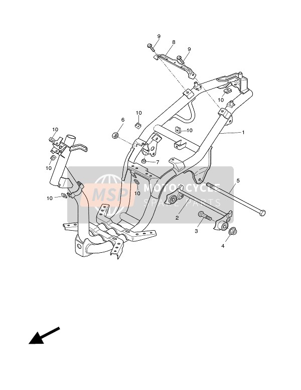 Yamaha YH50 WHY 2003 Cuadro para un 2003 Yamaha YH50 WHY